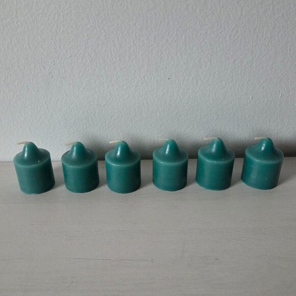 Vintage Retired PartyLite Spinnaker P6055 Teal Votive Candles (6) New Open Box - Picture 1 of 10